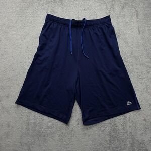 RBX Shorts Mens Medium Navy Blue Performance Athletic Drawstring Pockets Stretch